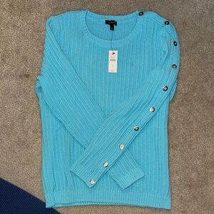 Talbots Blue Sweater with Button Details